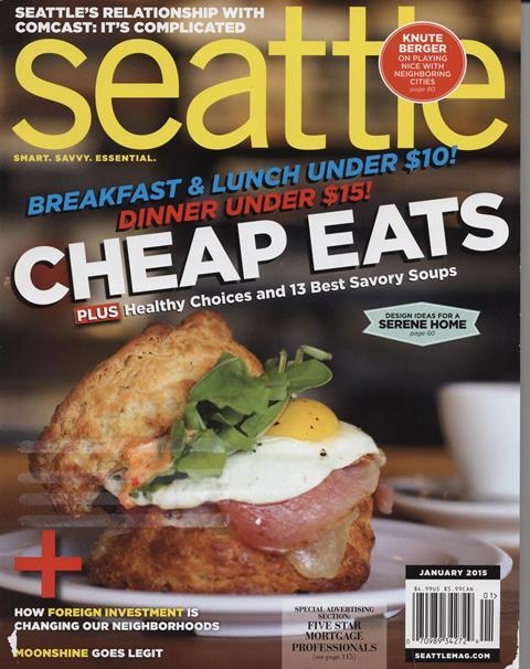 Seattle Magazine, Jan, 2015